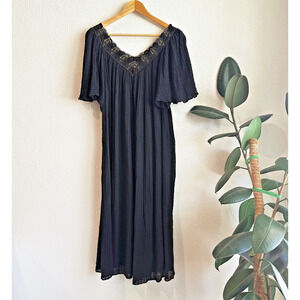 VTG Lindsey Blake intimate Kaftan One Size Coverup Bohemian Hippie Gauzy Maxi